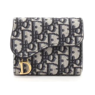 Christian Dior Saddle Flap Wallet Oblique Canvas Mini Christian Dior Saddle Flap Wallet Oblique Canvas Mini